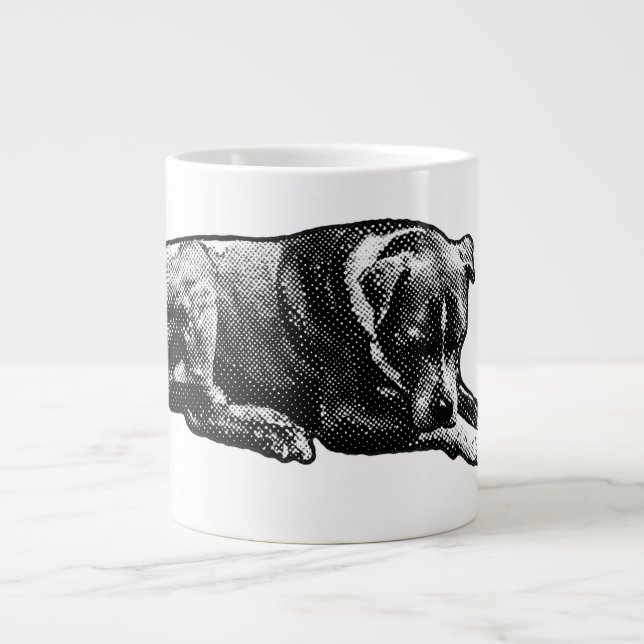 Retro Grain Hund Mugg Jumbo Mugg (Framsidan)