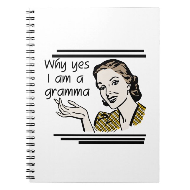 Retro Gramma Gifts Anteckningsbok Med Spiral (Framsidan)