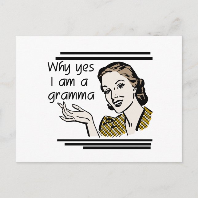 Retro Gramma T-shirts och presenter Vykort (Framsida)