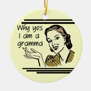 Retro Gramma T-tröja och gåvor Julgransprydnad Keramik