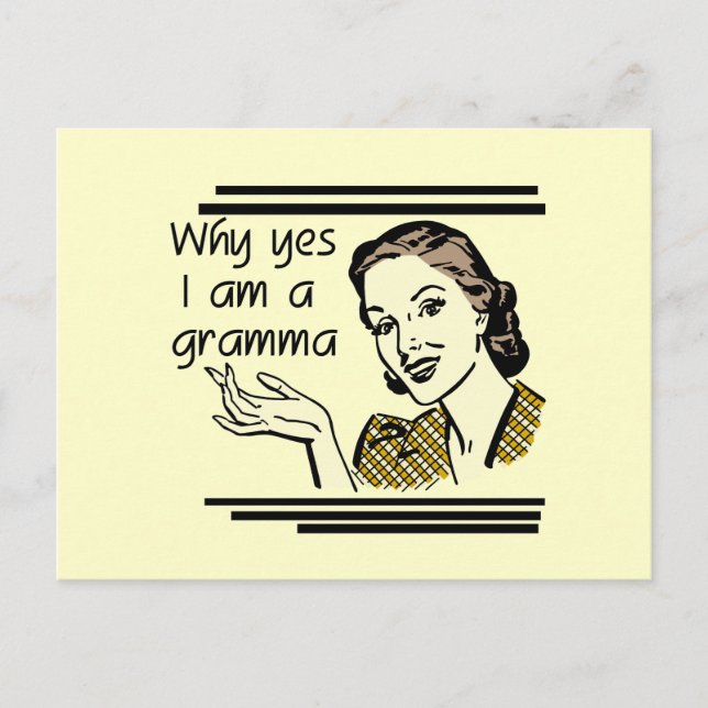 Retro Gramma T-tröja och gåvor Vykort (Framsida)