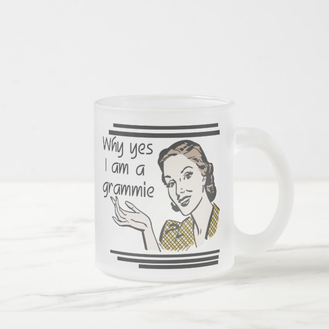 Retro Grammie T-tröja och gåvor Frostad Glasmugg (Höger)