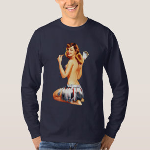 Retro GRANATDÅLIGAFLICKOR Klämma fastUps T-shirt