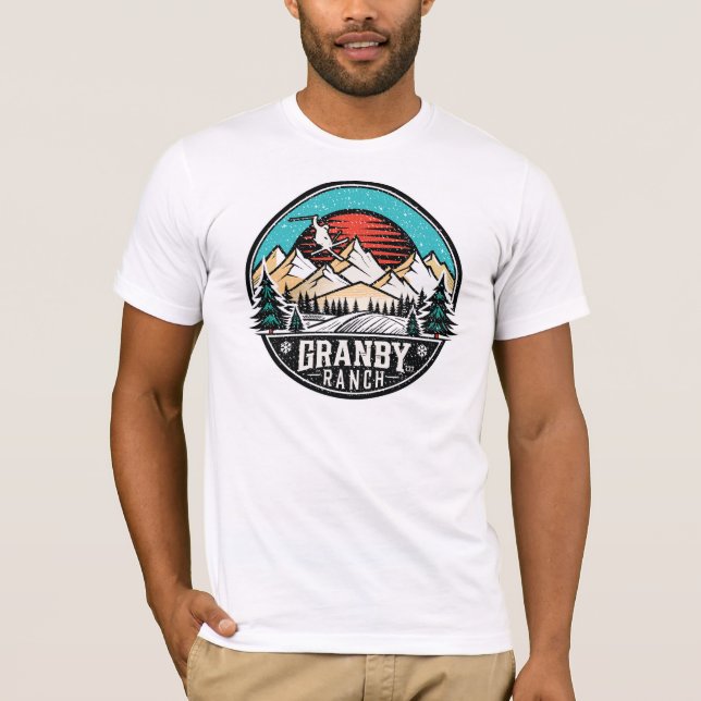 Retro Granby Ranch Ski T Shirt (Framsida)