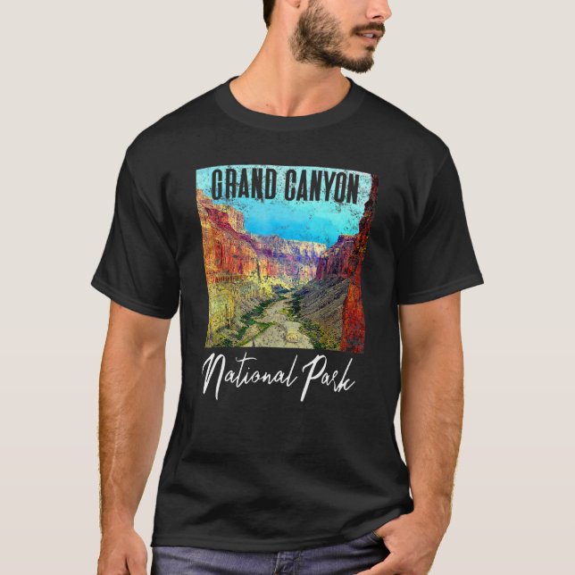Retro Grand Canyon nationalpark Firande Kärlek T Shirt (Framsida)