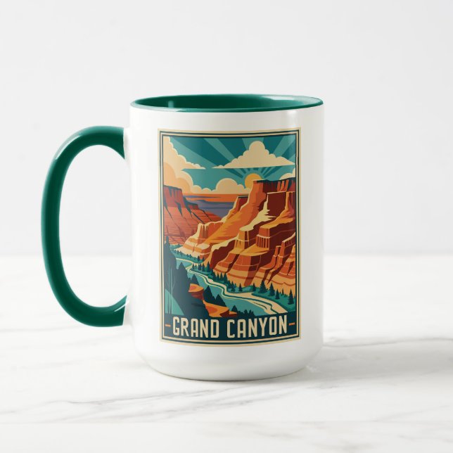 Retro Grand Canyon nationalpark Mugg (Vänster)