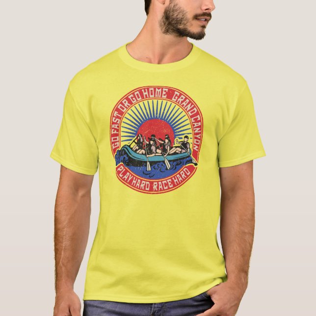 Retro Grand Canyon Rafts. T Shirt (Framsida)