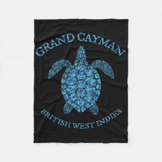 Retro Grand Cayman Islands Sea Turtle Graphic Vint Fleecefilt