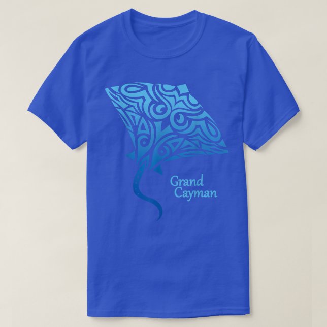 Retro Grand Cayman Islands Tribal Stingray Sea Ray T Shirt (Design framsida)