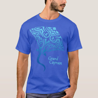Retro Grand Cayman Islands Tribal Stingray Sea Ray T Shirt