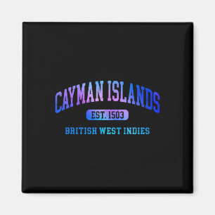 Retro Grand Caymanöarna Färgrik Båge Text Souv Magnet