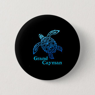 Retro Grand Caymanöarna havssköldpadda tribal Knapp