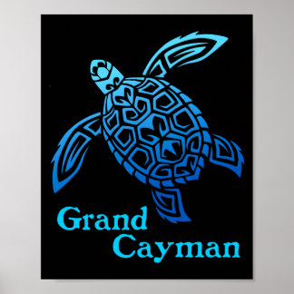 Retro Grand Caymanöarna havssköldpadda tribal Poster