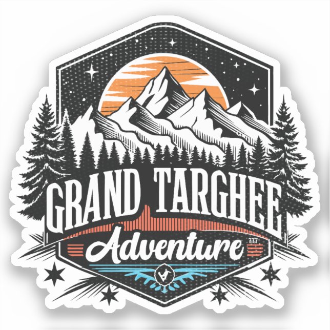 Retro Grand Targhee Ski Klistermärken (Framsida)