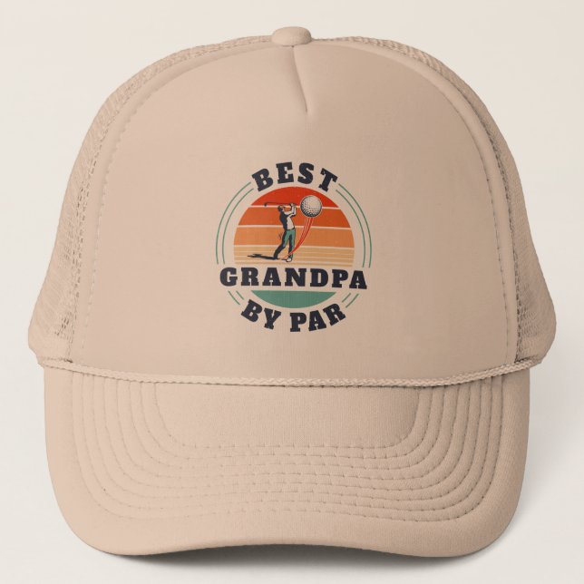 Retro Grandföräldrar Day Best Grandpa by Par Golf Keps (Framsida)