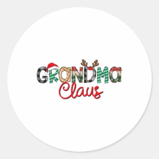 Retro Grandma Claus Reindeer jul Matching Fa Runt Klistermärke