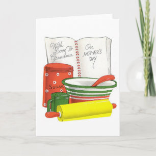Retro Grandma Mors dag Greeting Card Kort