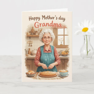Retro Grandma Mors dag Vintage Charm Kort