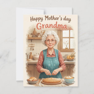 Retro Grandma Mors dag Vintage Charm Vykort