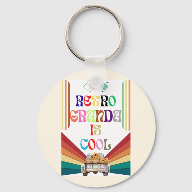 Retro Grandpa är Coola Nyckelring (Framsida)