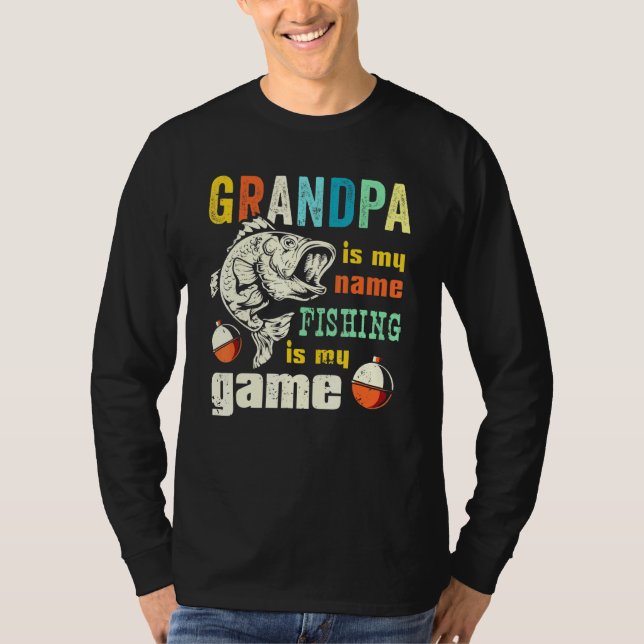 Retro Grandpa Bass Fisherman Bass Fishing Grandfat T Shirt (Framsida)