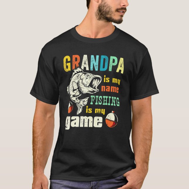 Retro Grandpa Bass Fisherman Bass Fishing Grandfat T Shirt (Framsida)