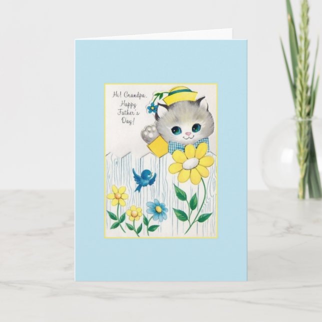 Retro Grandpa Fars dag-kort Kort (Framsida)