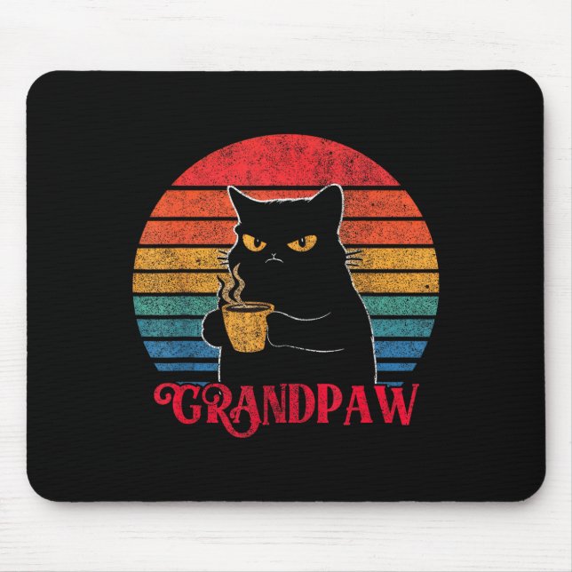 Retro Grandpaw Funny Sarcastic Cat Lover Quote Gra Musmatta (Framsidan)