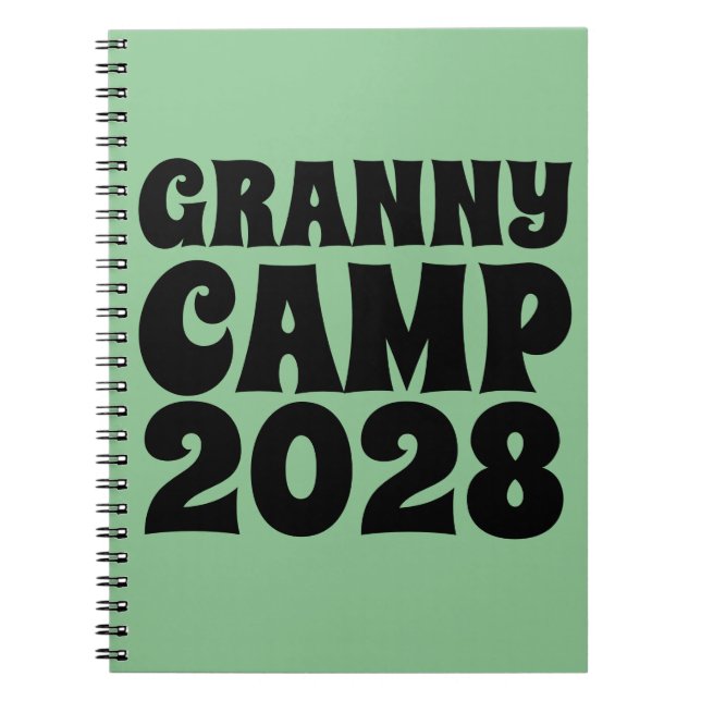 Retro Granny Camp Text Anteckningsbok (Framsidan)