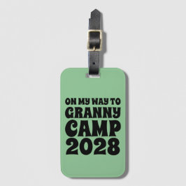 Retro Granny Camp Text Bagagebricka