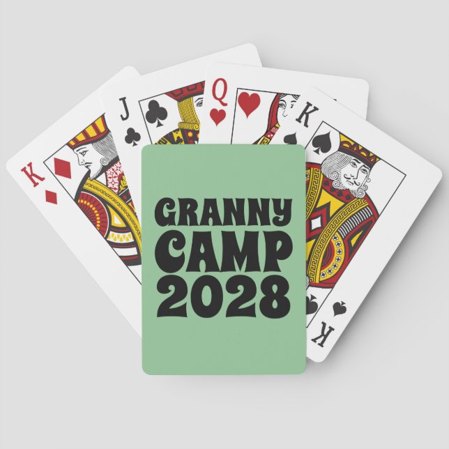 Retro Granny Camp Text Casinokort (Baksidan)