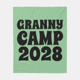 Retro Granny Camp Text Fleecefilt