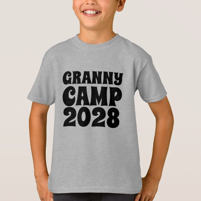 Retro Granny Camp Text Kids T Shirt (Framsida)