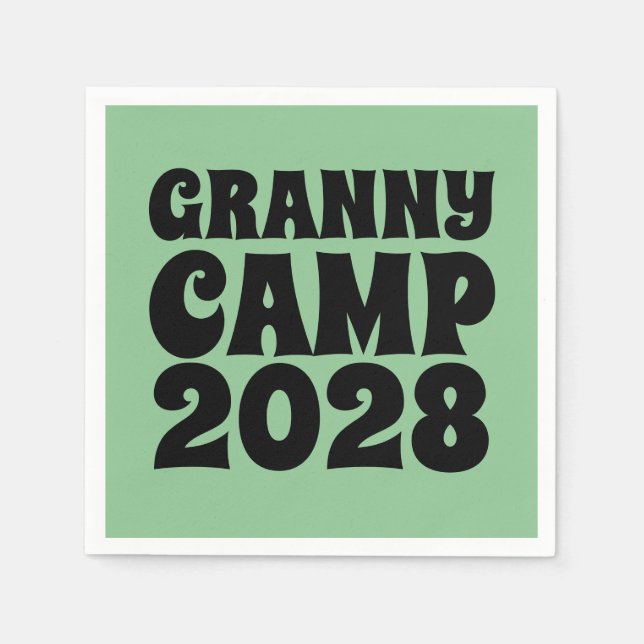 Retro Granny Camp Text Pappersservett (Framsidan)