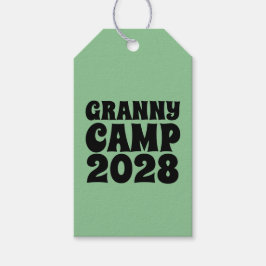 Retro Granny Camp Text Presentetikett