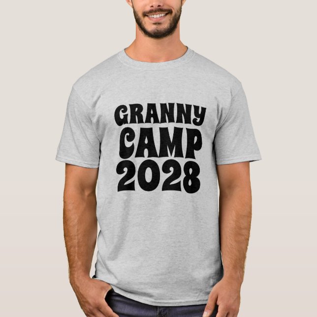 Retro Granny Camp Text T Shirt (Framsida)