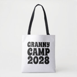 Retro Granny Camp Text Tygkasse