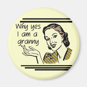 Retro GrannyT-tröja och gåvor Magnet
