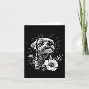 Retro Gräns Terrie Hund älskare Tattoo Stil _1 Kort
