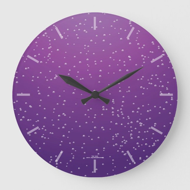 Retro Grape Soda Bubbles Clock Stor Klocka (Framsida)