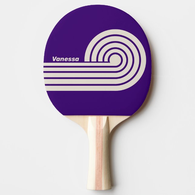 Retro Grapevine Curl-ränder med namn Pingisracket (Framsidan)
