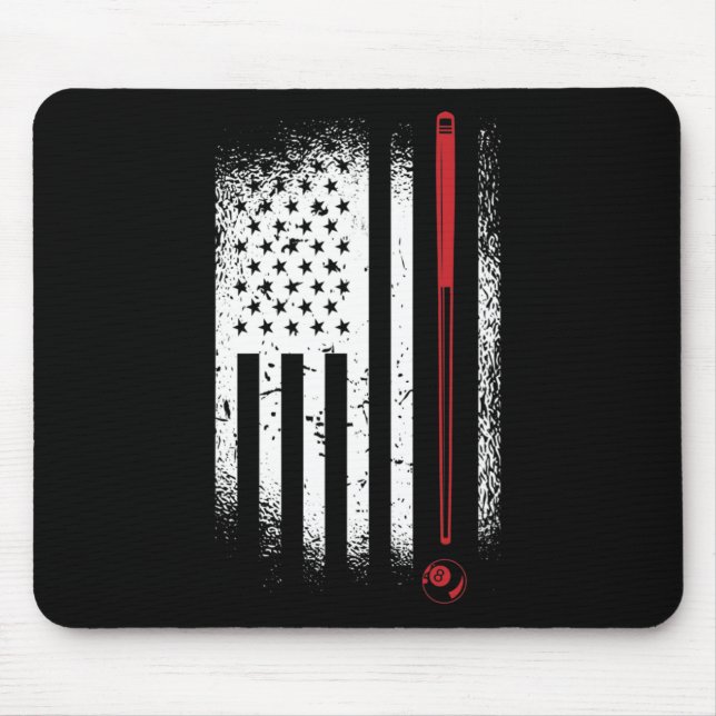 Retro Graphic Bassäng Billard Snooker Billard Cue  Musmatta (Framsidan)