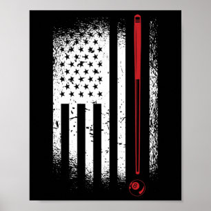 Retro Graphic Bassäng Billard Snooker Billard Cue Poster
