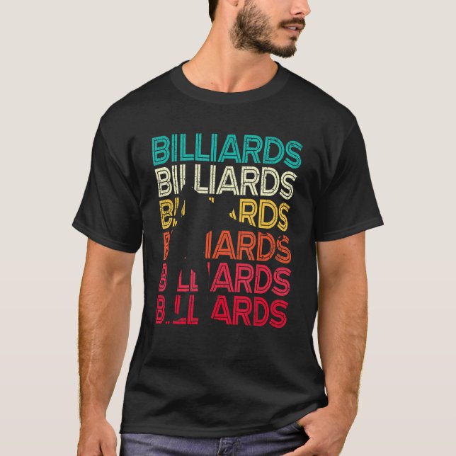 Retro Graphic Bassäng Billard Snooker Billard Cue  T Shirt (Framsida)