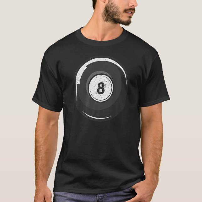 Retro Graphic Bassäng Billard Snooker Billard Cue  T Shirt (Framsida)