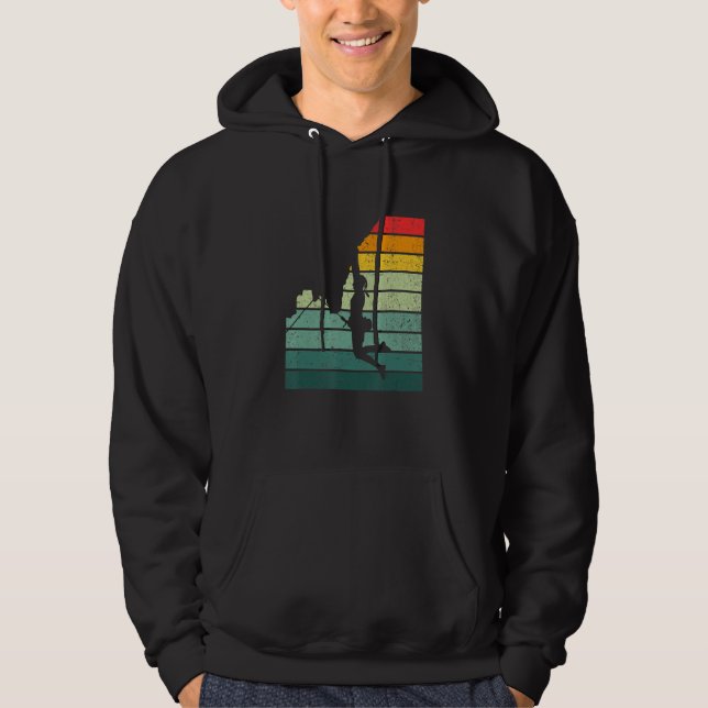 Retro Graphic Climbing Bouldering Rock Climber Mou Hoodie (Framsida)