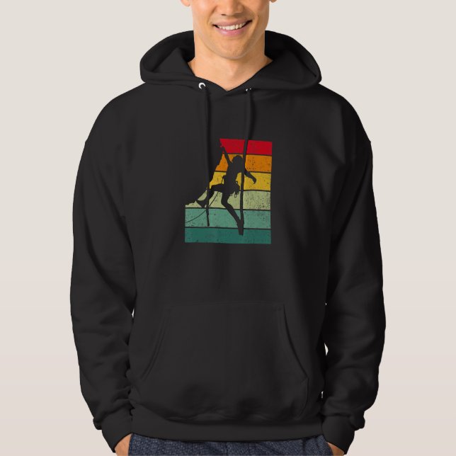 Retro Graphic Climbing Bouldering Rock Climber Mou Hoodie (Framsida)