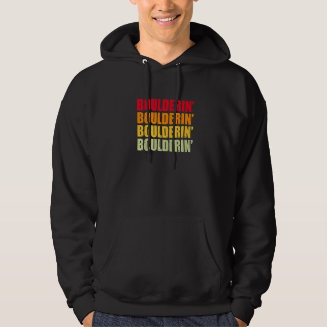 Retro Graphic Climbing Bouldering Rock Climber Mou Hoodie (Framsida)