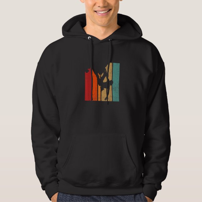 Retro Graphic Climbing Bouldering Rock Climber Mou Hoodie (Framsida)
