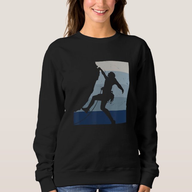 Retro Graphic Climbing Bouldering Rock Climber Mou T Shirt (Framsida)